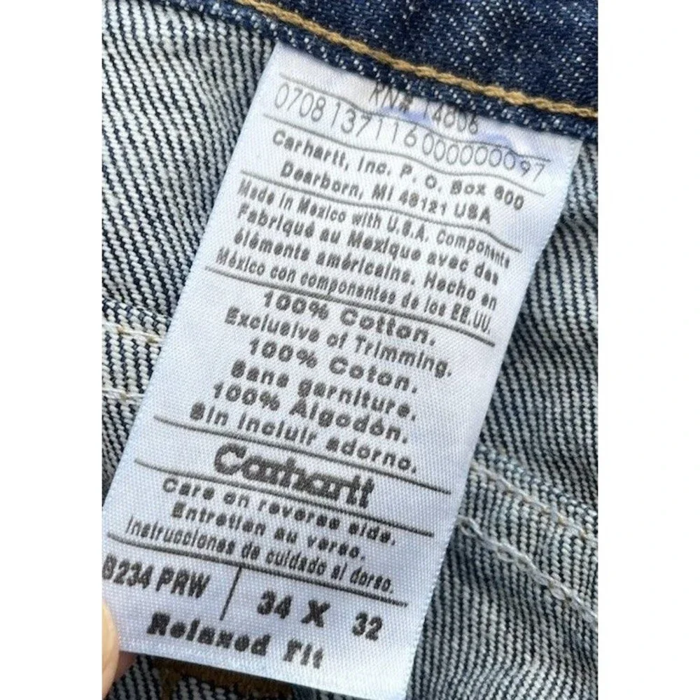 NWT! Carhartt Men's 34X32 Relaxed Fit Prewash Work Jean Straight Leg B234 PRW